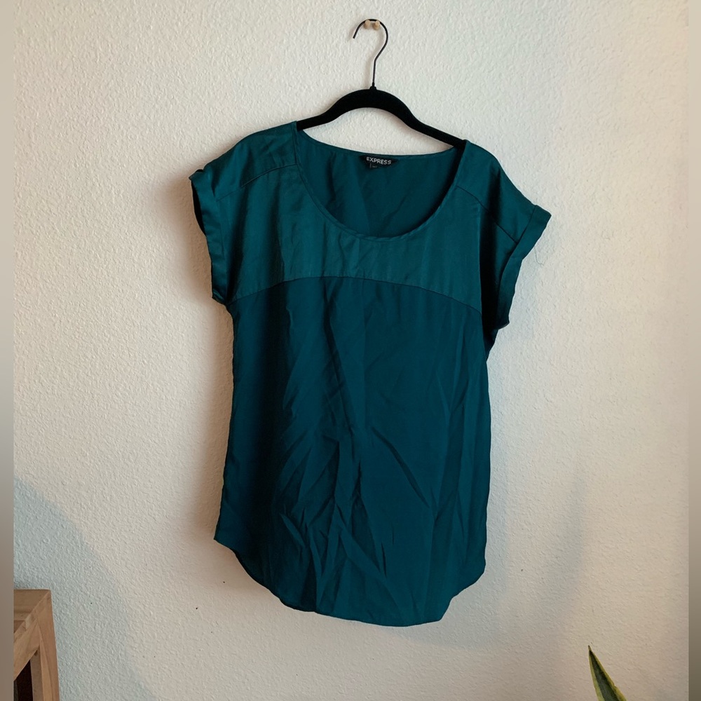 Teal Short Sleeve Blouse